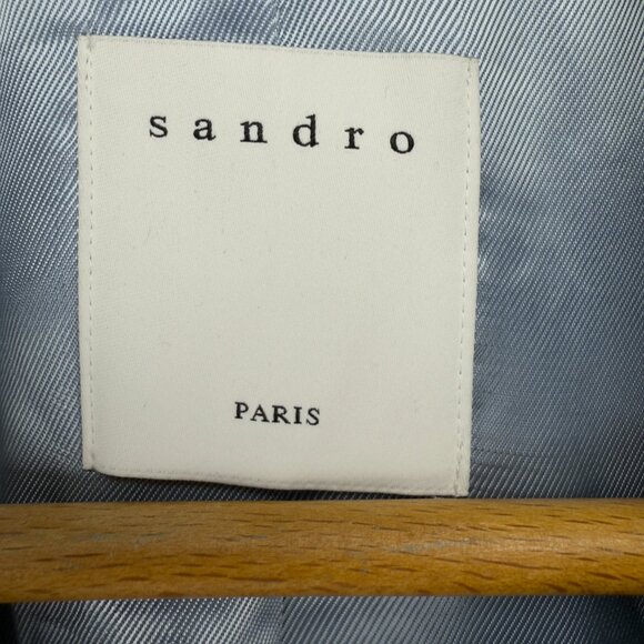 SANDRO PARIS NWT Gemma Wool-Blend Velvet Shawl Collar Black  Blazer FR 42 US 10 - Picture 15 of 16